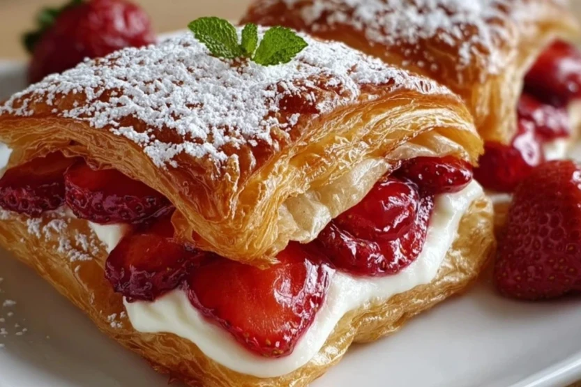 Strawberry Flaky Puff Pastry