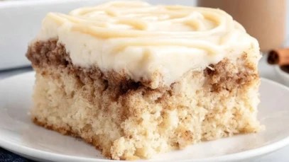 Cinnamon Roll Poke Cake