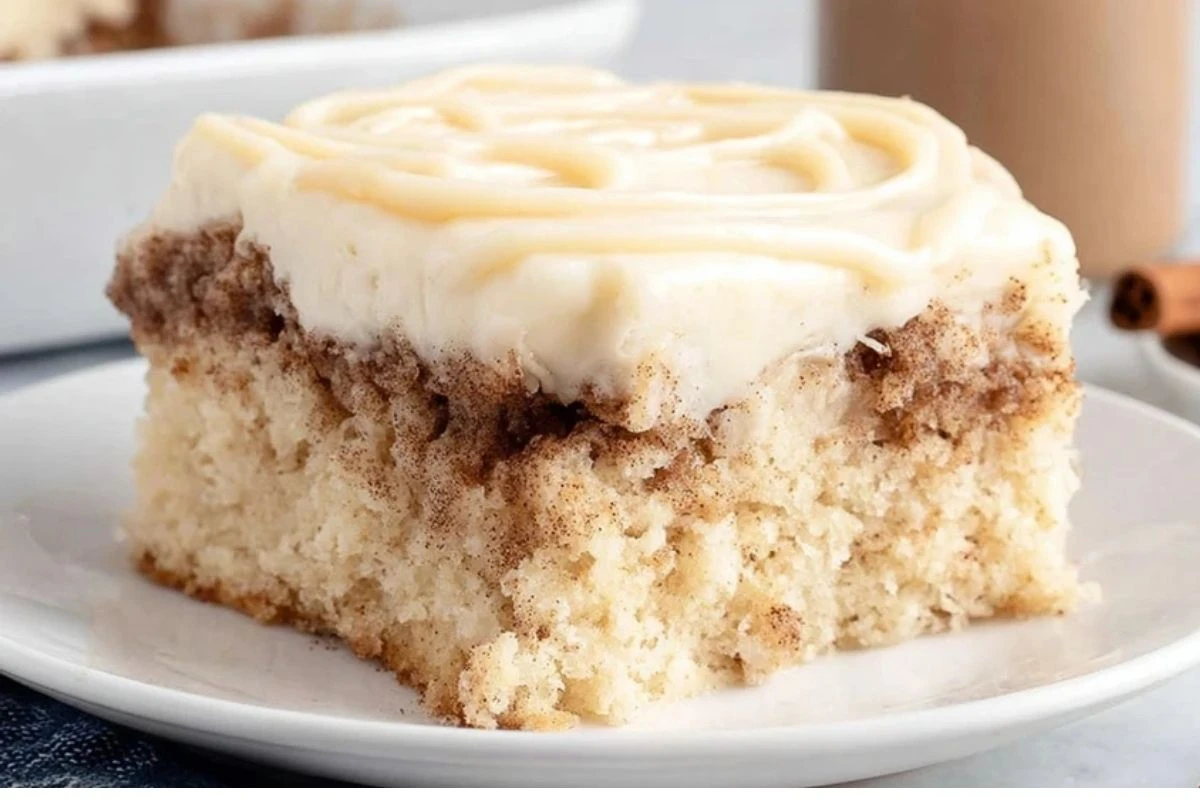 Cinnamon Roll Poke Cake