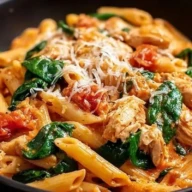 Tomato Spinach Chicken Pasta