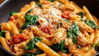 Tomato Spinach Chicken Pasta