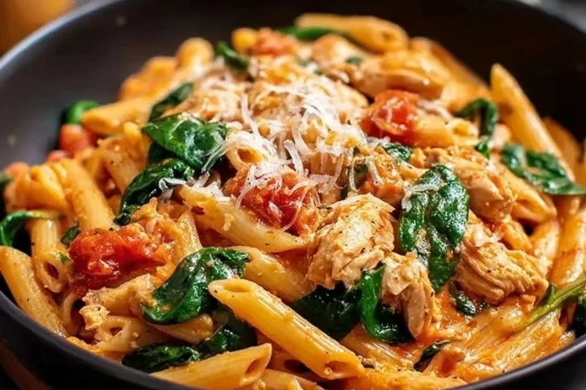 Tomato Spinach Chicken Pasta