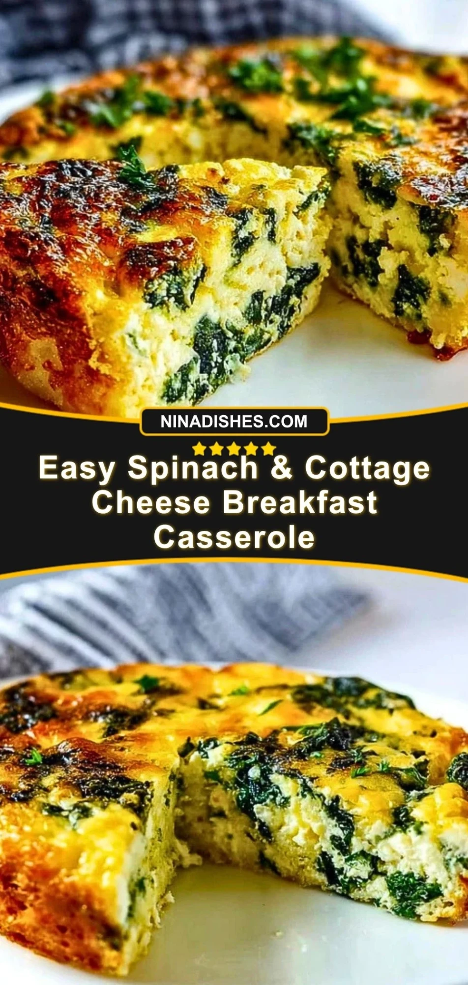 Easy Spinach & Cottage Cheese Breakfast Casserole (2)