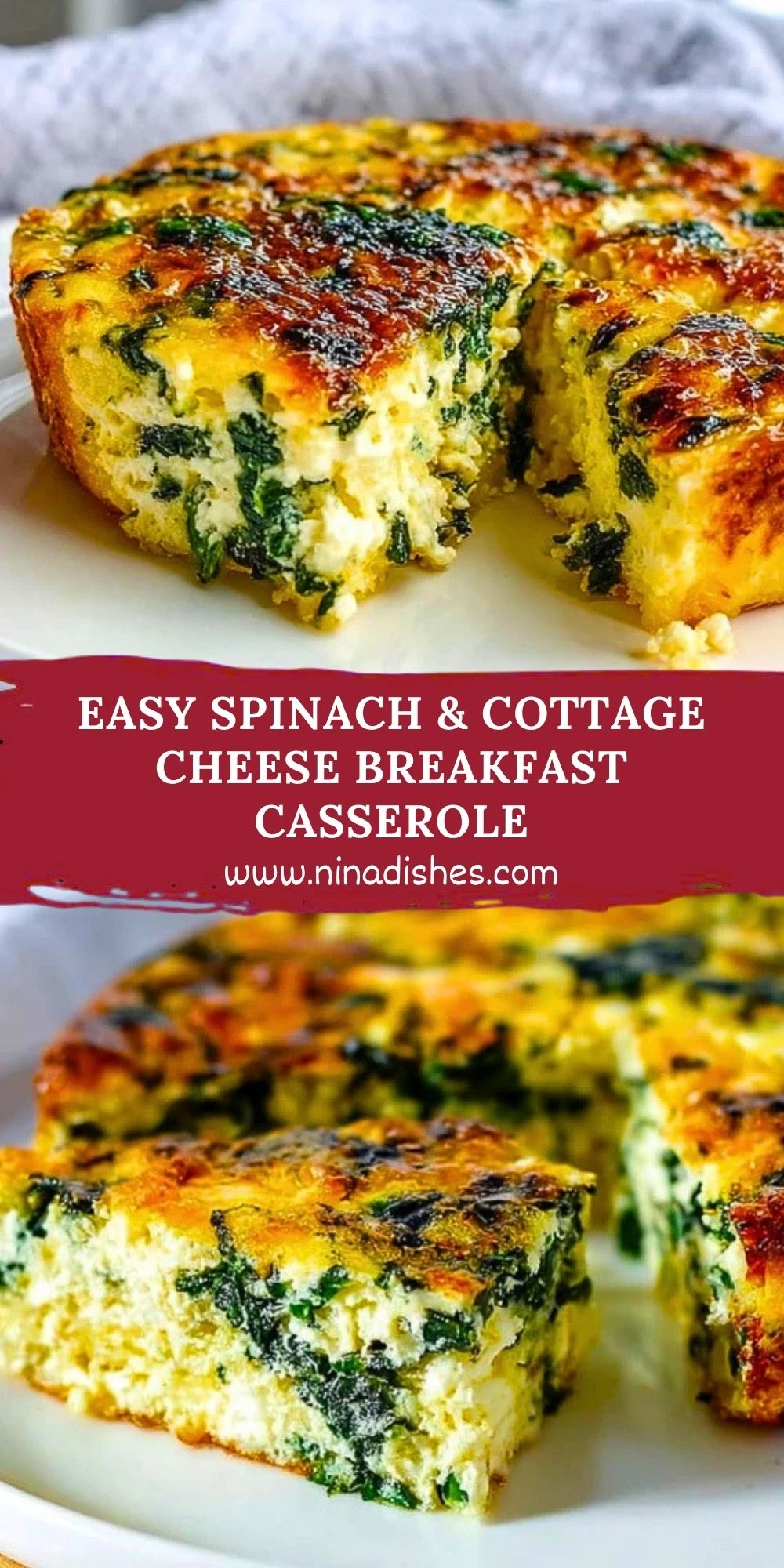 Easy Spinach & Cottage Cheese Breakfast Casserole (3)