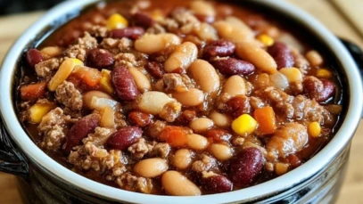 Hearty Slow Cooker Cowboy Beans