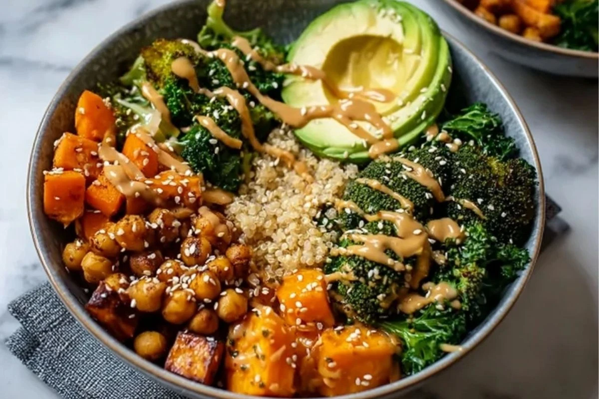 Miso Glazed Sweet Potato Buddha Bowl