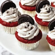 Soft And Rich Red Velvet Oreo Cupcakes