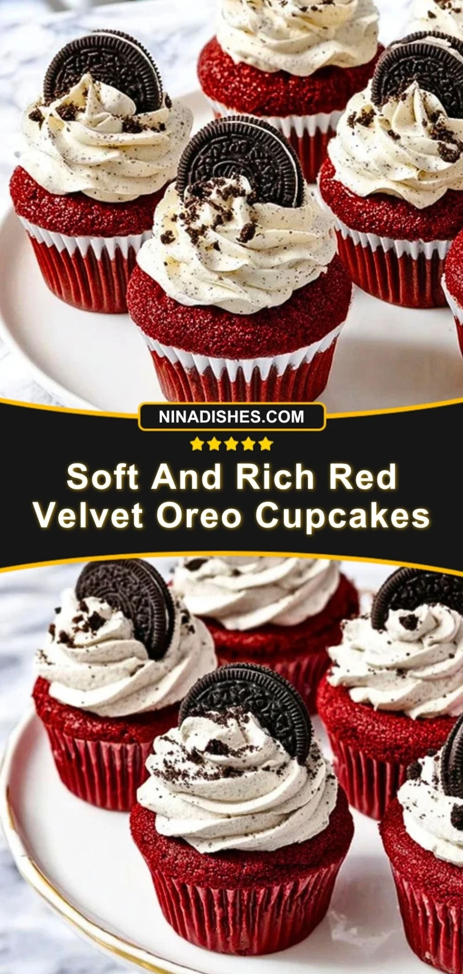 Soft And Rich Red Velvet Oreo Cupcakes (3)