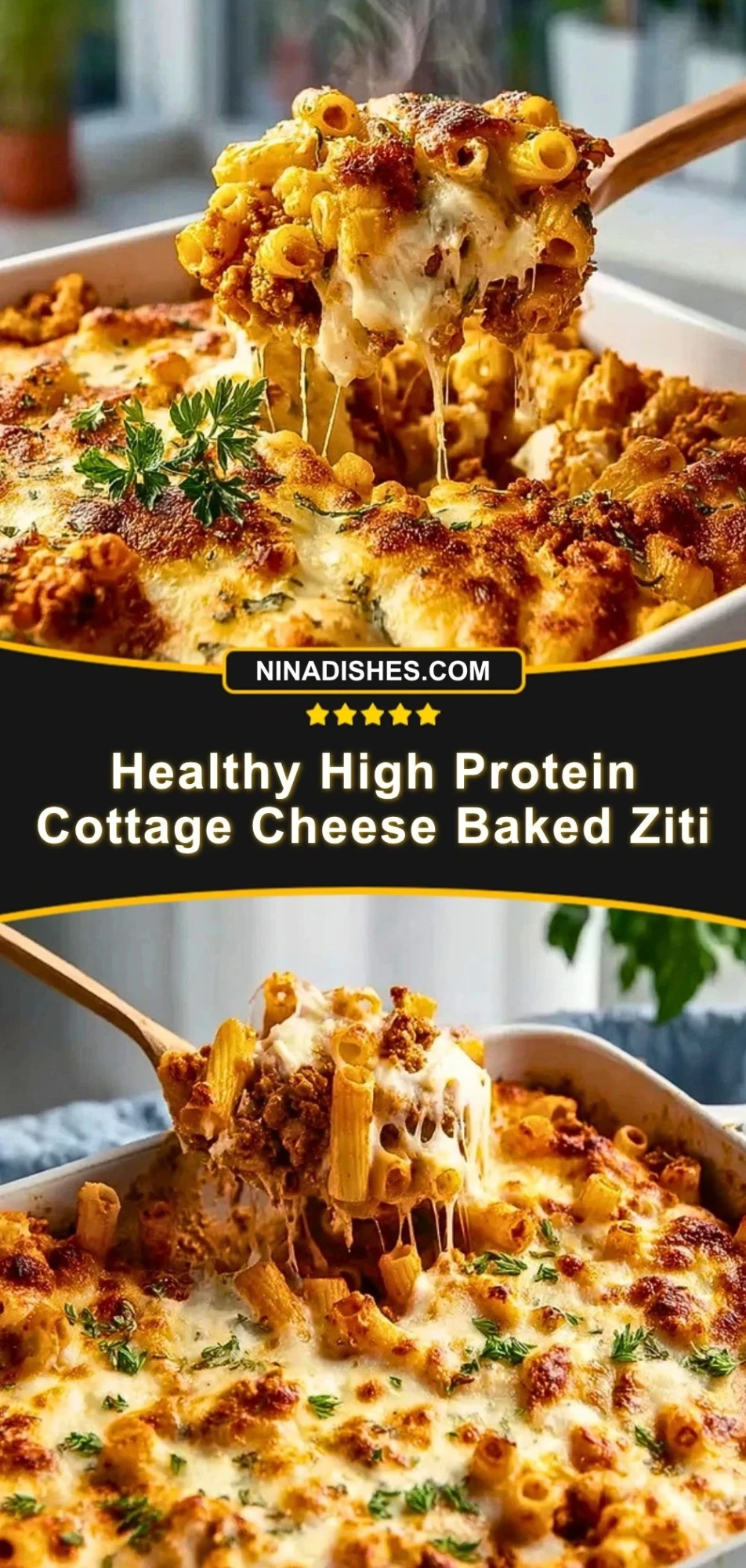 Healthy High Protein Cottage Cheese Baked Ziti (3)