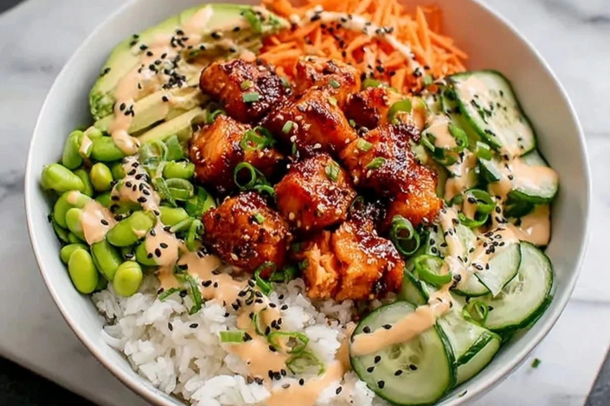 Spicy Salmon Rice Bowls
