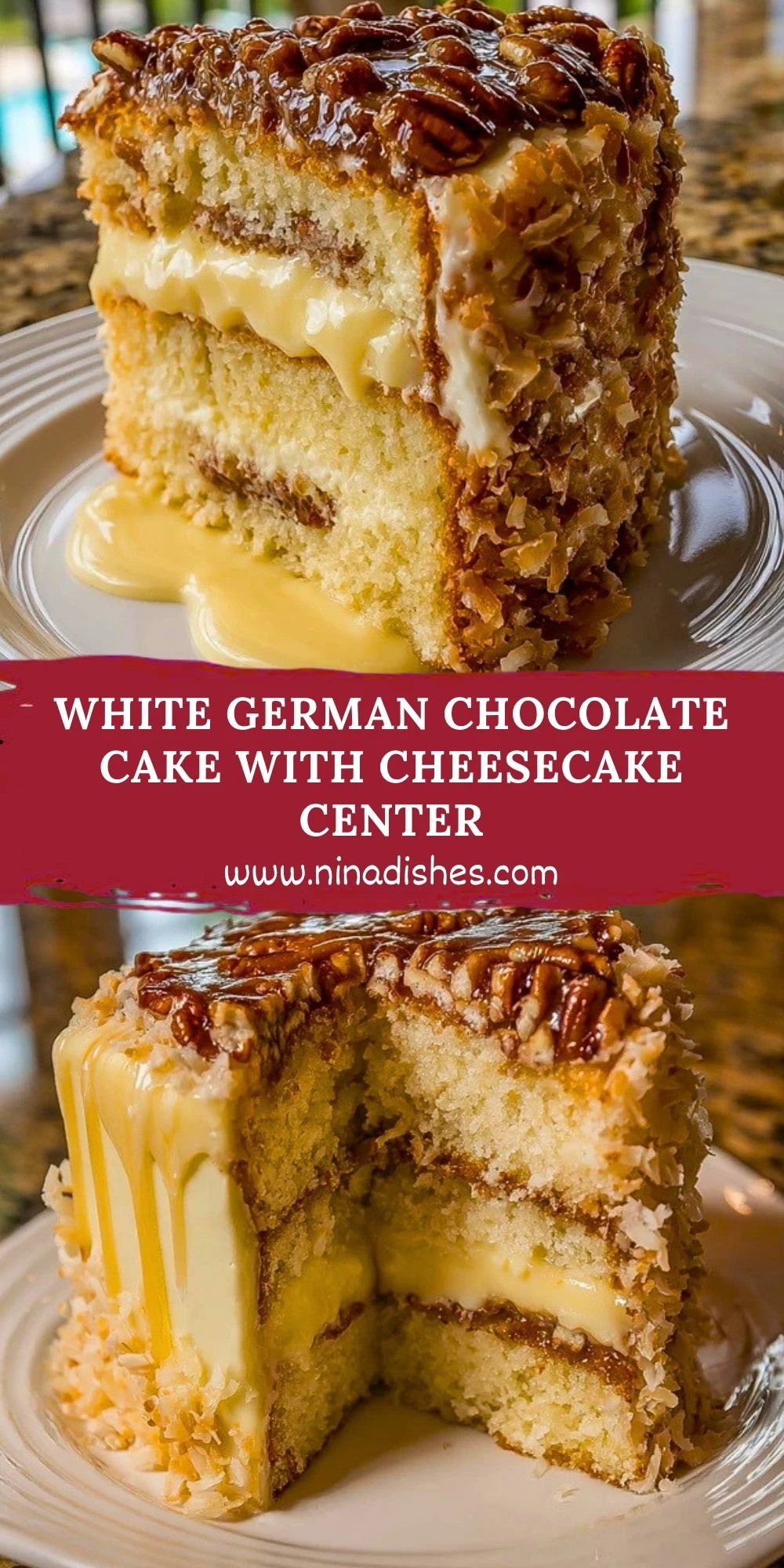 White German Chocolate Cake with Cheesecake Center (1)