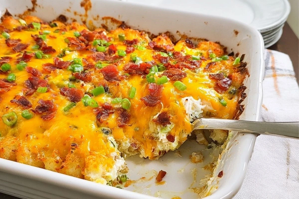 Cheesy Chicken Tater Tot Casserole