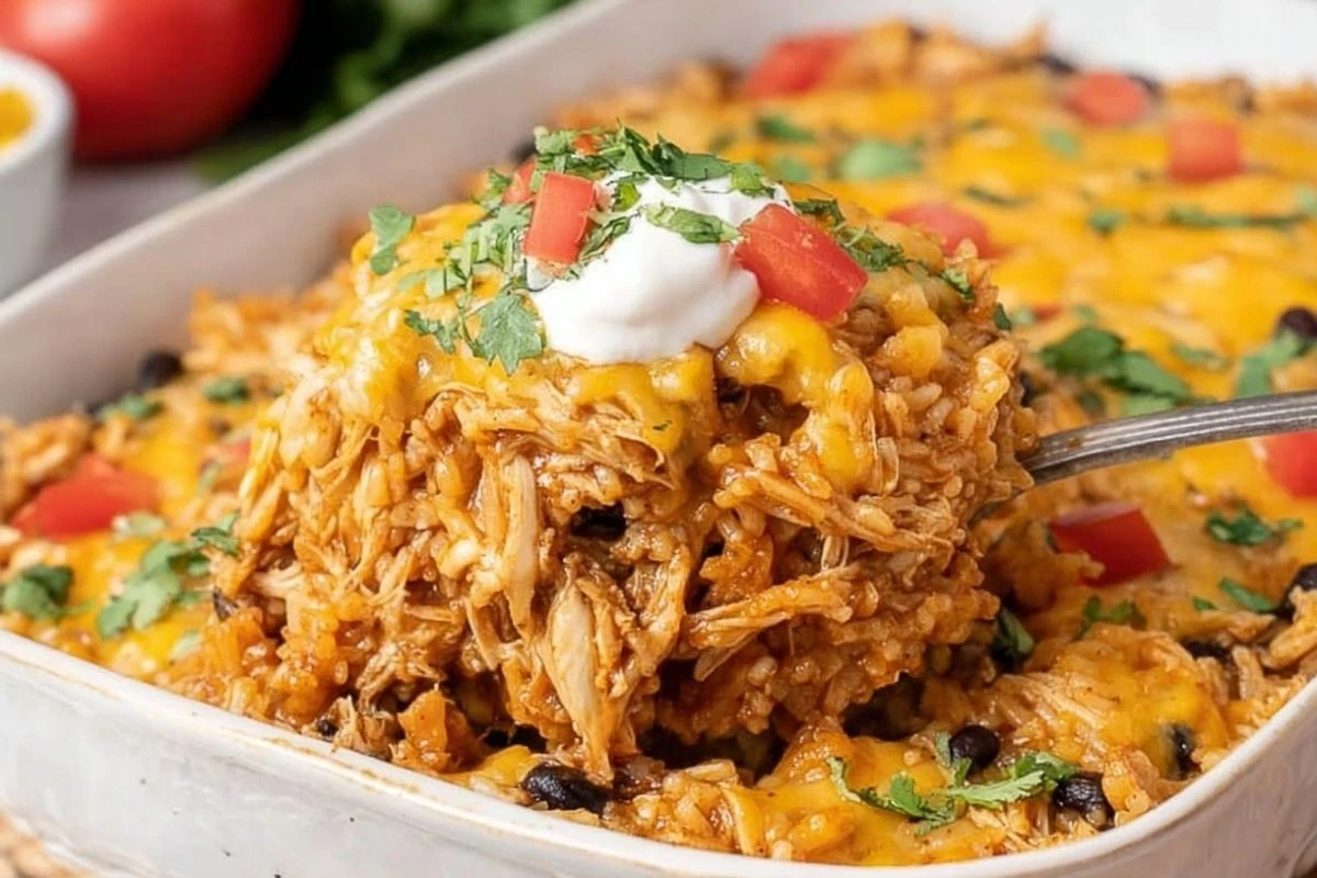 Chicken Enchilada Rice Casserole