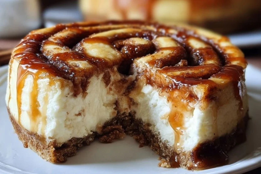 Cinnamon Roll Honeybun Cheesecake