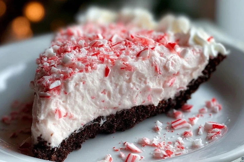 Easy No-Bake Christmas Peppermint Pie