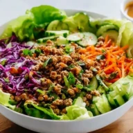 Healthy Ground Turkey Lettuce Wrap Bowls