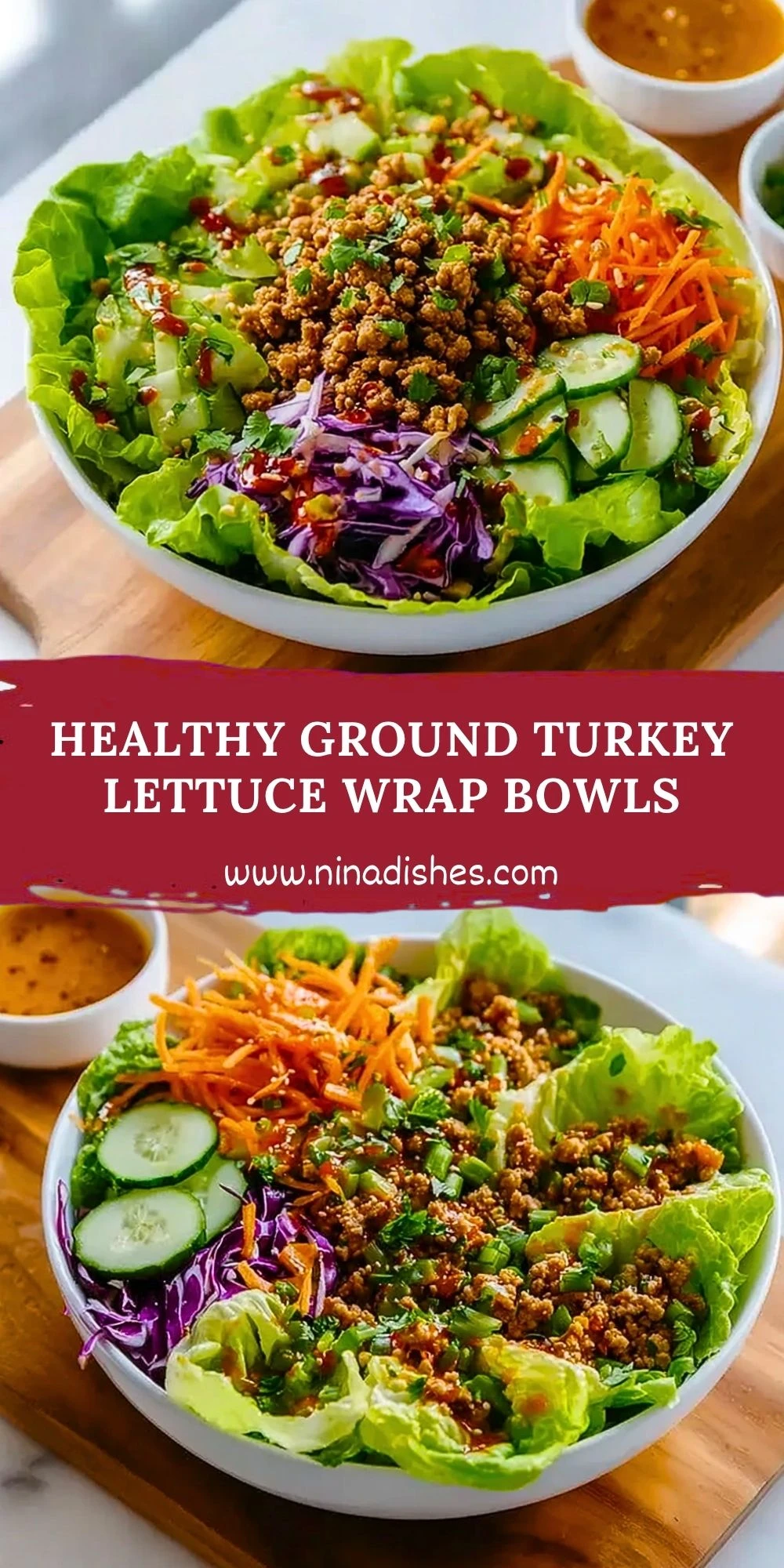 Healthy Ground Turkey Lettuce Wrap Bowls (2)