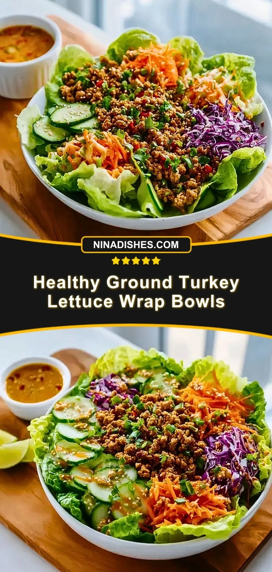 Healthy Ground Turkey Lettuce Wrap Bowls (3)
