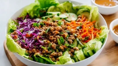 Healthy Ground Turkey Lettuce Wrap Bowls