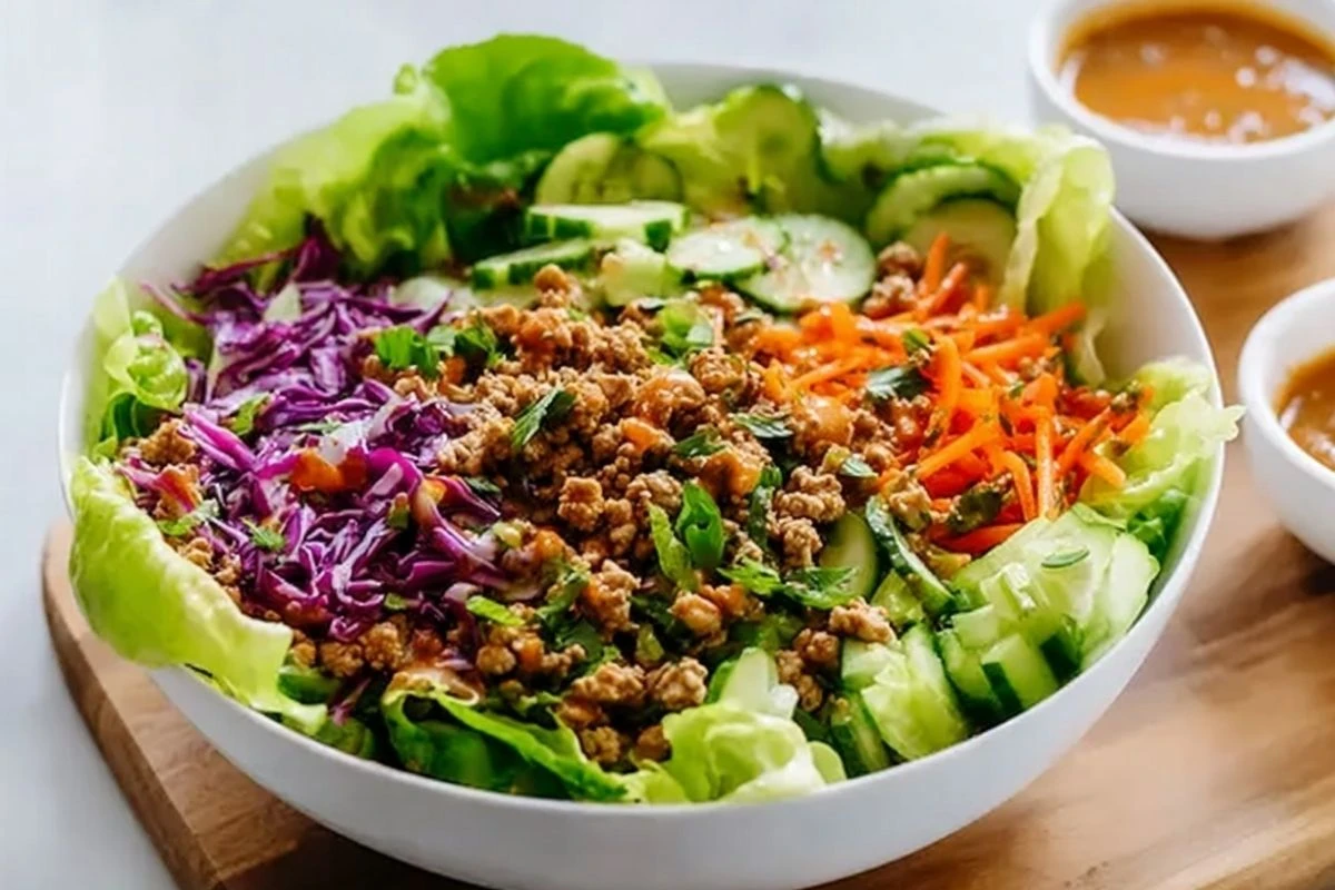 Healthy Ground Turkey Lettuce Wrap Bowls