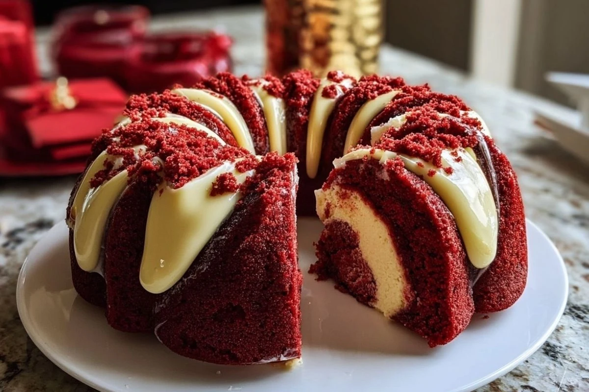 Red Velvet Cheesecake Bundt Dump Cake