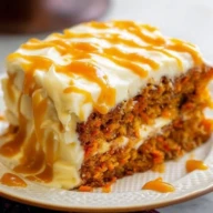 Salted Caramel Carrot Cake with Cream Cheese Frosting