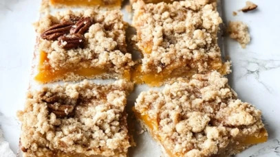 Sweet and Buttery Peach Bars with Cinnamon Streusel