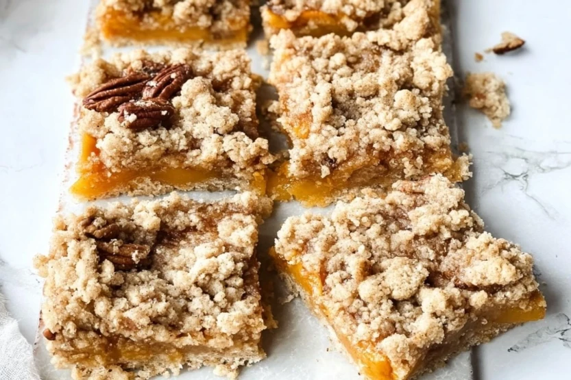 Sweet and Buttery Peach Bars with Cinnamon Streusel