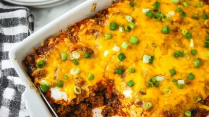 Cheesy Baked Mexican Lasagna Casserole