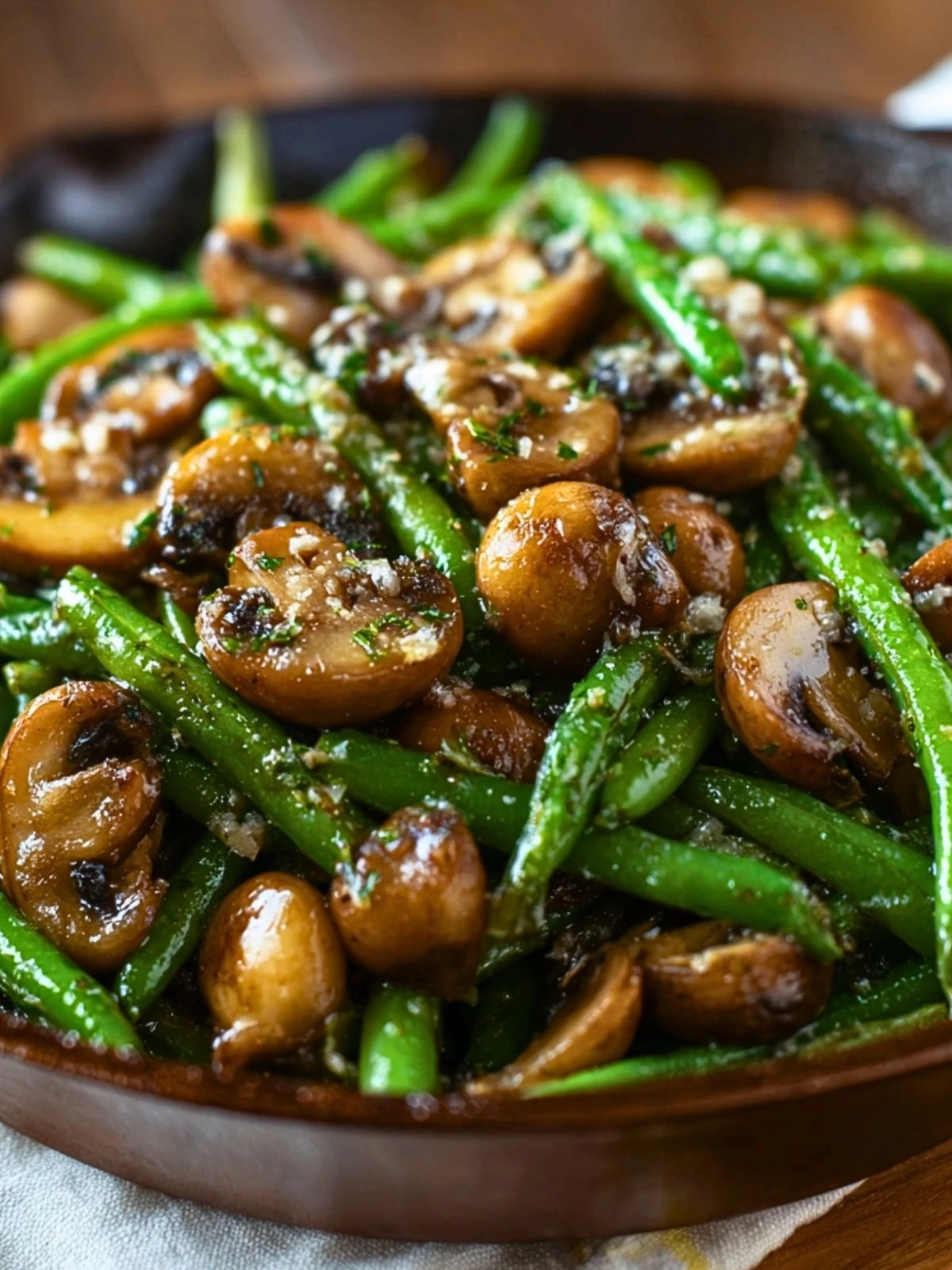 Garlic Butter Sautéed Green Beans and Mushrooms (1)