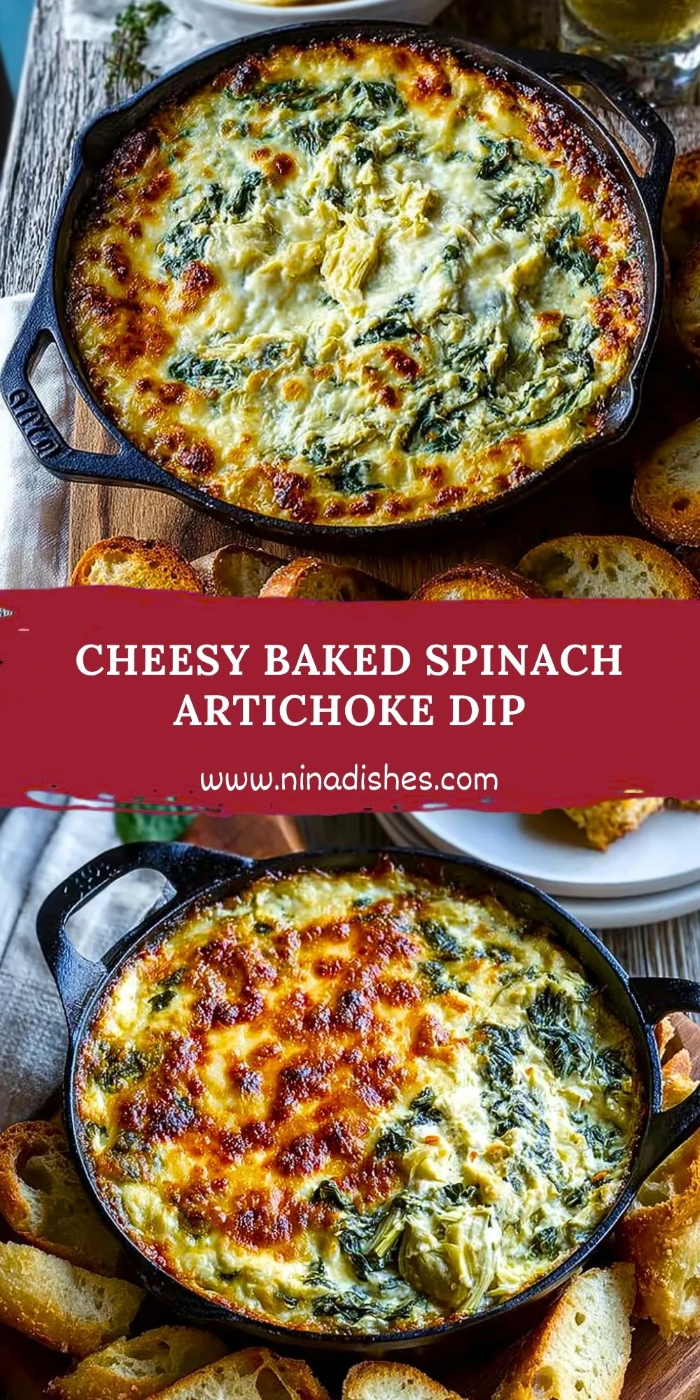Cheesy Baked Spinach Artichoke Dip (2)