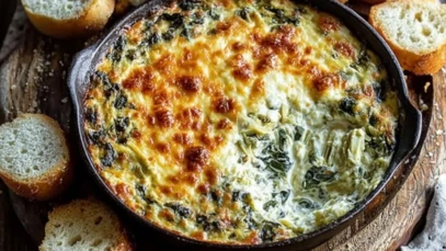 Cheesy Baked Spinach Artichoke Dip