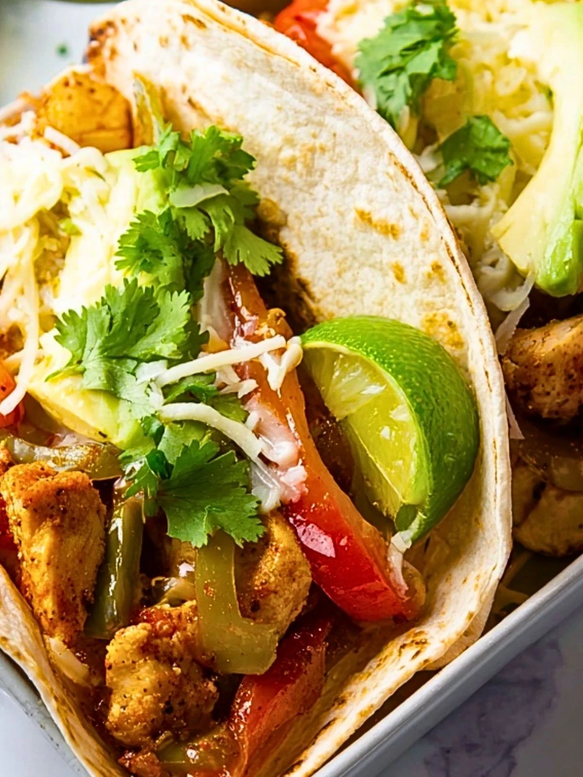 Sheet Pan Chicken Fajitas with Cilantro and Lime