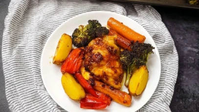 Honey Garlic Chicken Sheet Pan Meal with Roasted Veggies