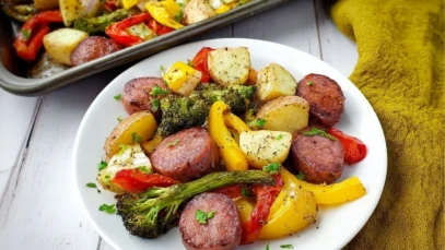 Easy Sheet Pan Sausage with Vegetables