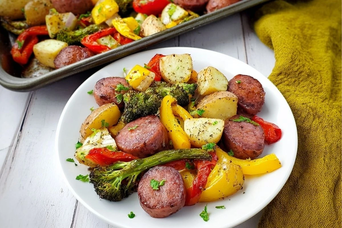 Easy Sheet Pan Sausage with Vegetables
