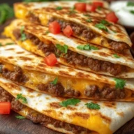 Low Calorie Cheeseburger Quesadilla