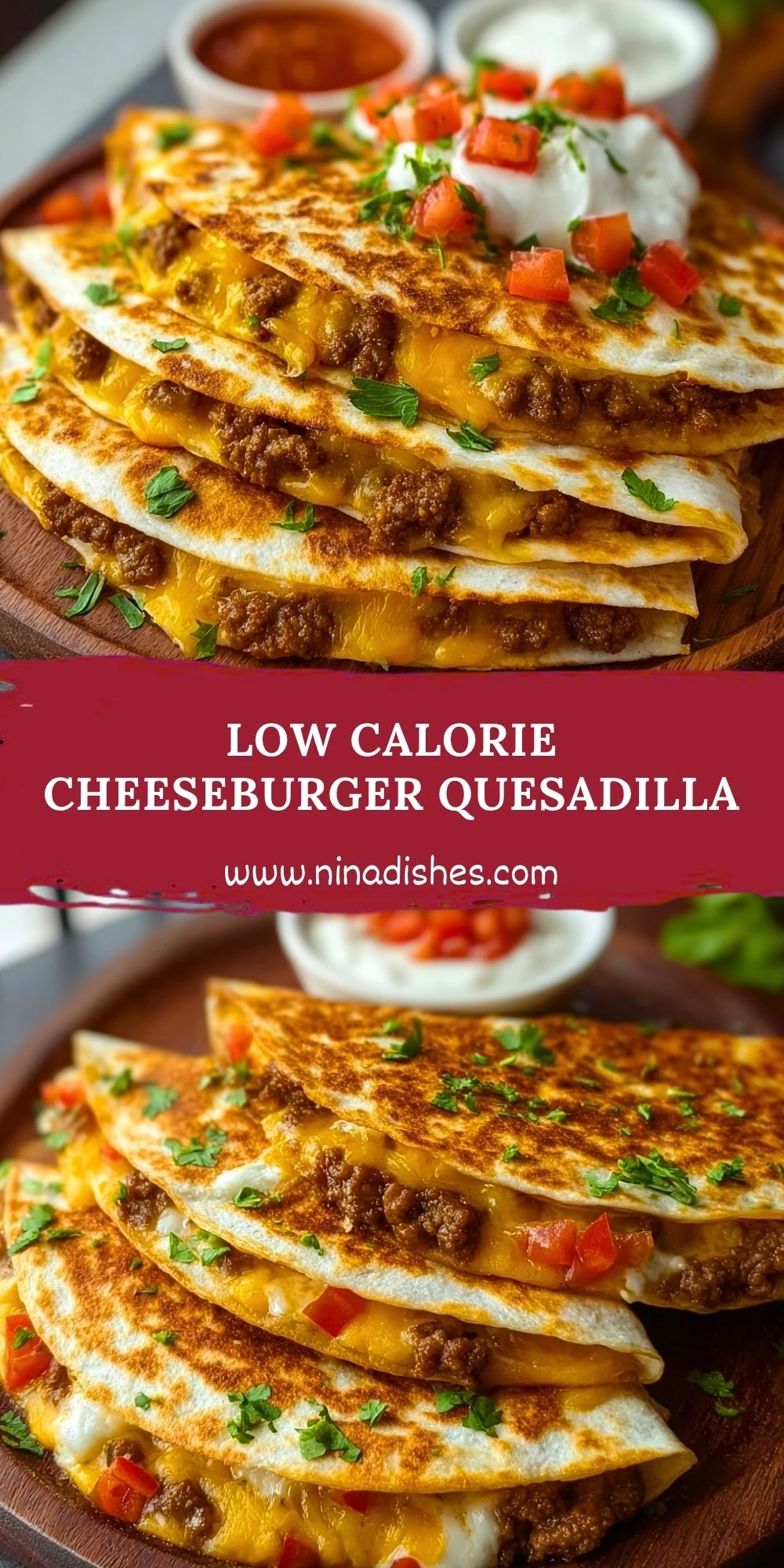 Low Calorie Cheeseburger Quesadilla (2)