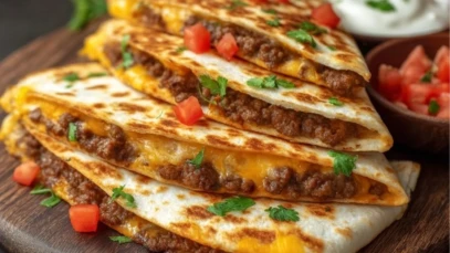 Low Calorie Cheeseburger Quesadilla