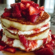 Strawberry Cheesecake Pancakes