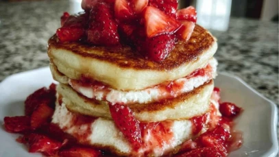 Strawberry Cheesecake Pancakes