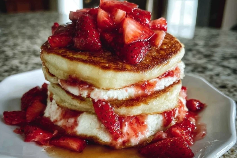 Strawberry Cheesecake Pancakes