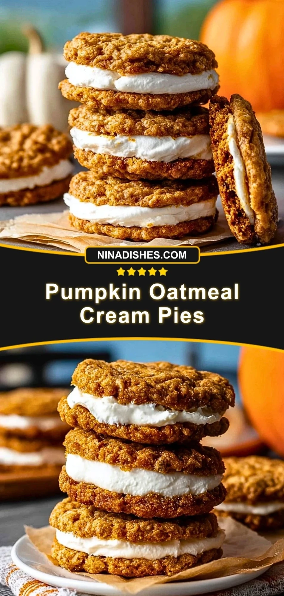 Pumpkin Oatmeal Cream Pies (2)