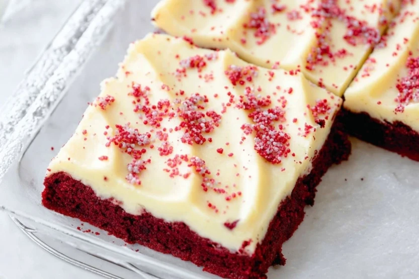 Red Velvet Cookie Bars