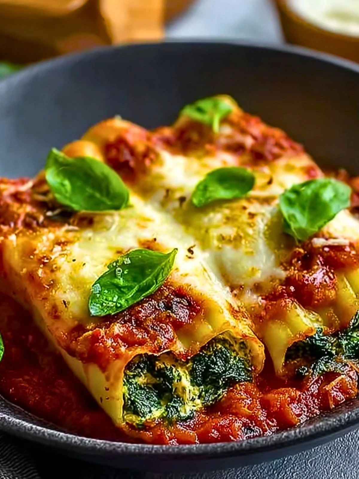 Spinach and Ricotta Stuffed Manicotti (1)