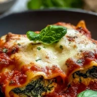 Spinach and Ricotta Stuffed Manicotti