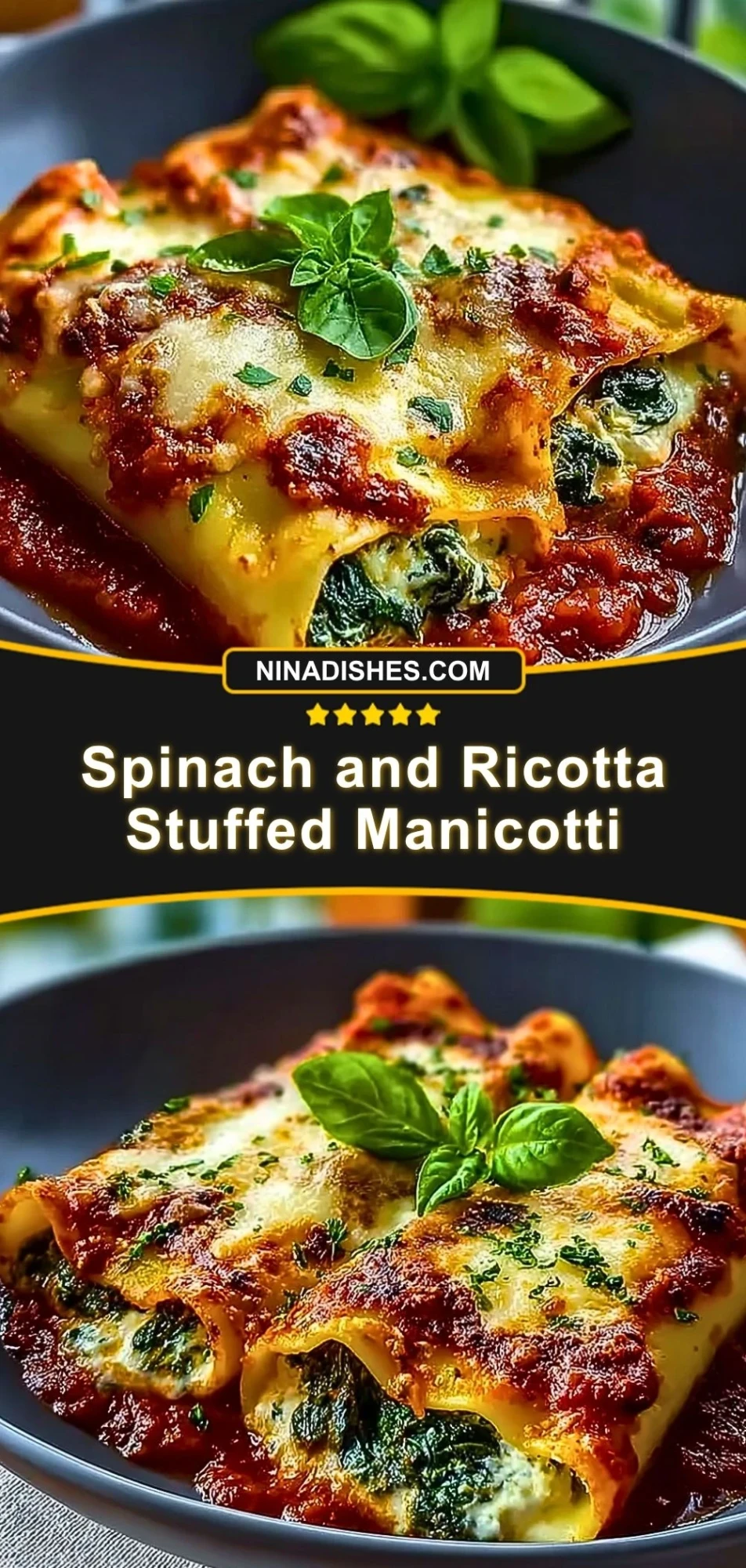 Spinach and Ricotta Stuffed Manicotti (3)