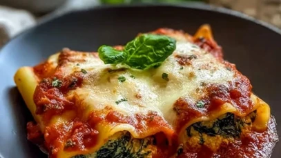 Spinach and Ricotta Stuffed Manicotti