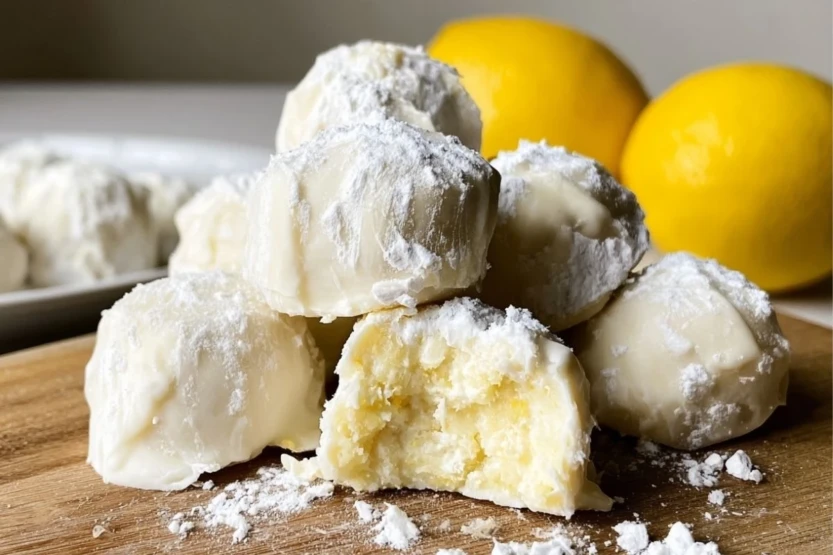 Sweet and Creamy Lemon Bar Truffles