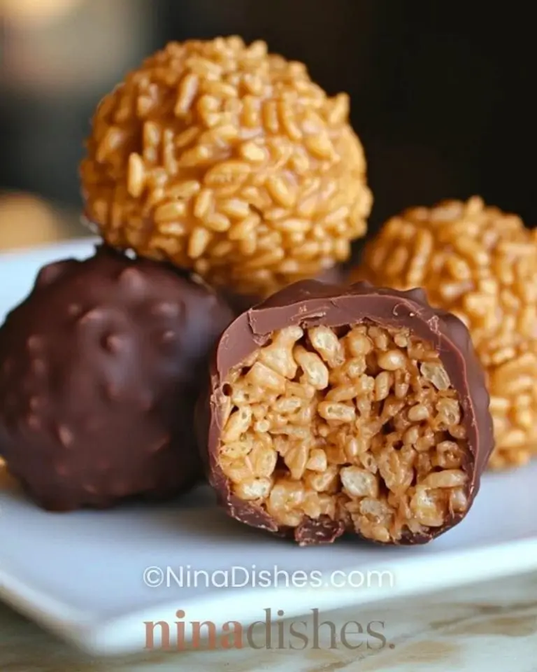 Peanut Butter Balls with Chocolate Rice Krispies